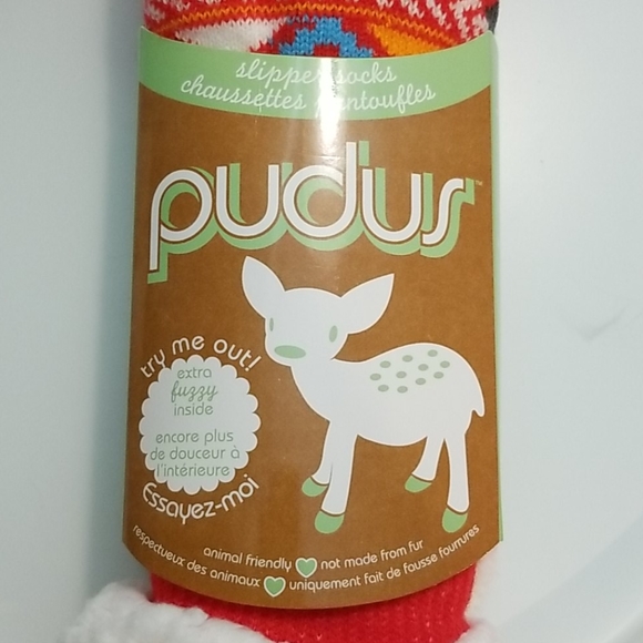 Pudus extra fuzzy inside knit slipper socks NWT - Picture 4 of 6